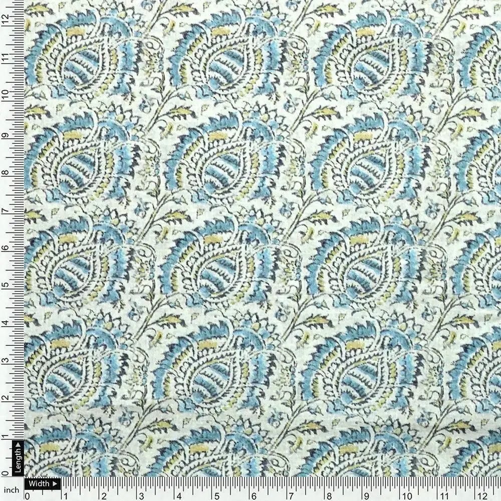 Innovative Art Of Leaves Digital Printed Fabric - Cotton - Image 4