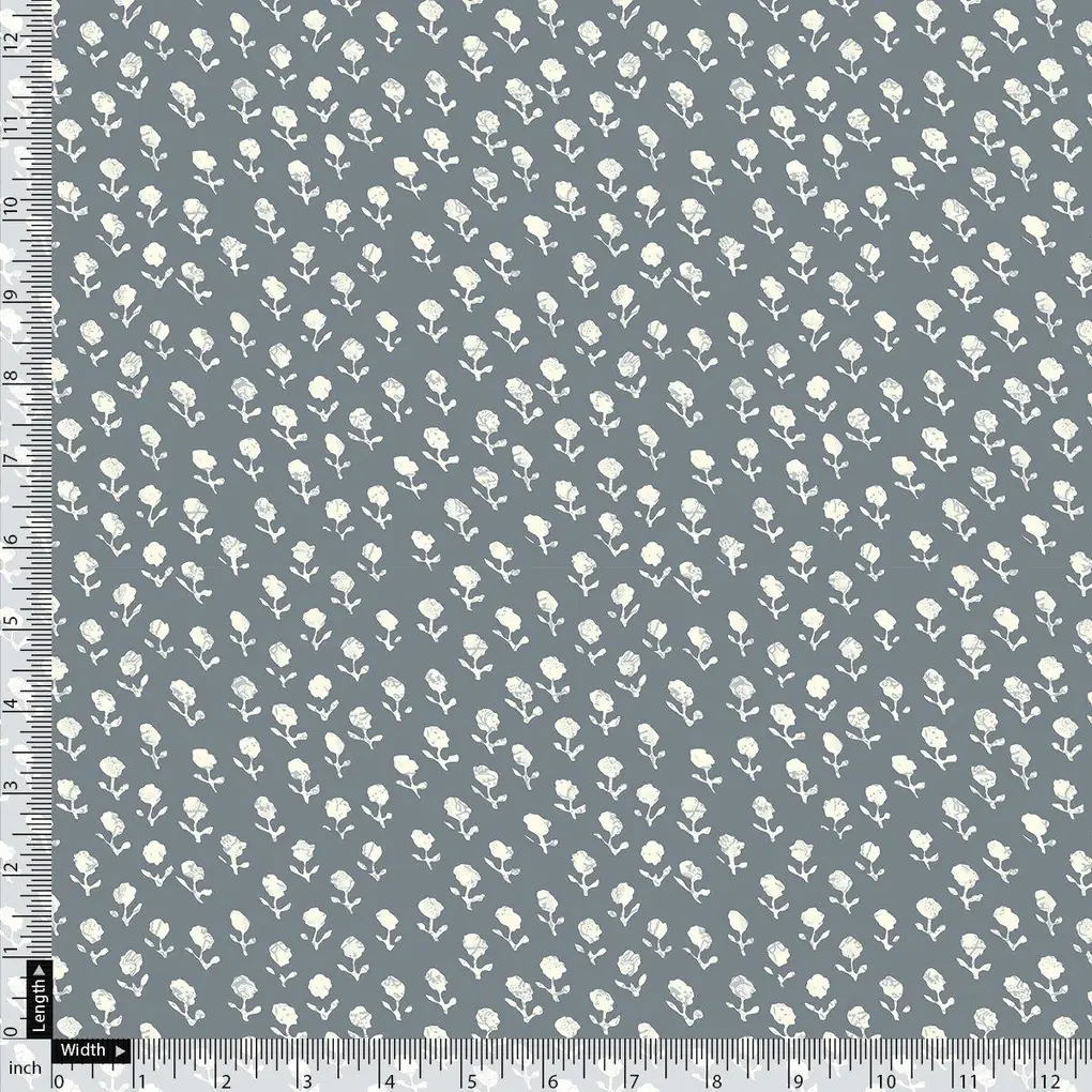 Iris Small Flower Digital Printed Fabric - Image 4