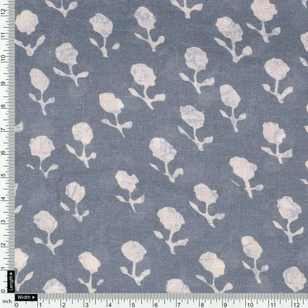 Iris Small Flower Digital Printed Fabric - Pure Cotton - Image 4