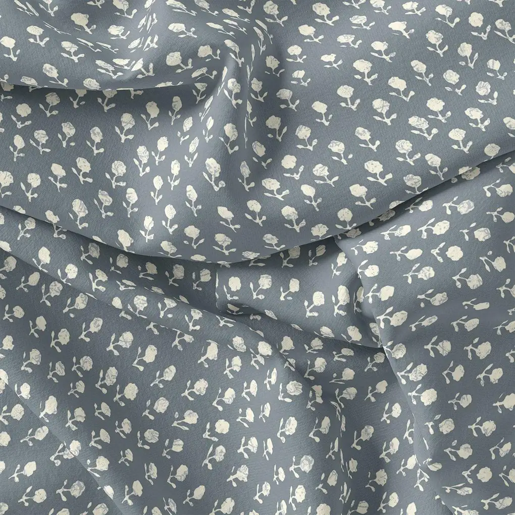 Iris Small Flower Digital Printed Fabric - Rayon - Image 3