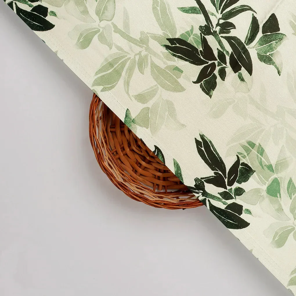 FAB VOGUE Studio Japan Satin Digital Printed Fabric - Green Floral Pattern - Image 2