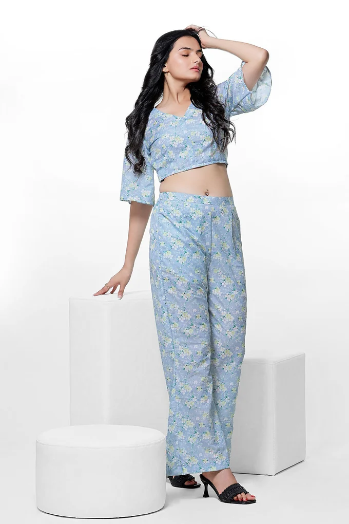 Jasmine Velly Floral Crop Top And Pent - Image 3