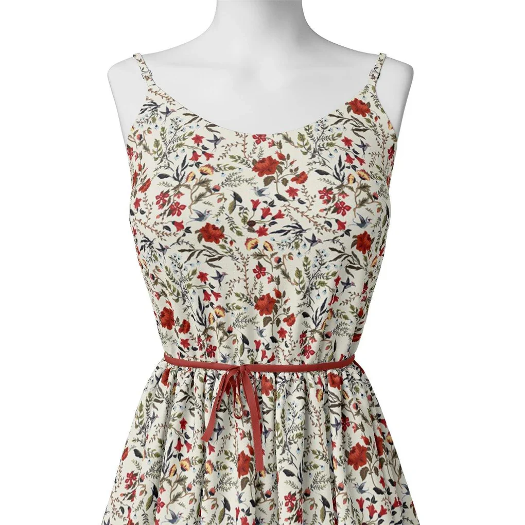 Jungle Wally Of Flower With Humming Bird Digital Printed Fabric - Weightless - Image 2