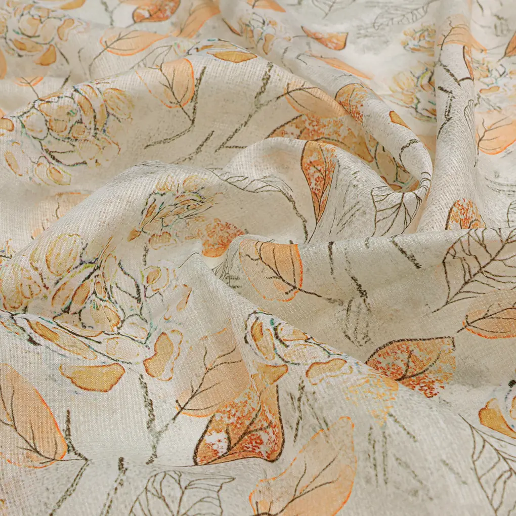 FAB VOGUE Studio Kota Doria Digital Printed Fabric - Elegant Floral Design - Image 3