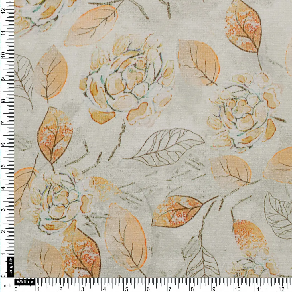 FAB VOGUE Studio Kota Doria Digital Printed Fabric - Elegant Floral Design - Image 4