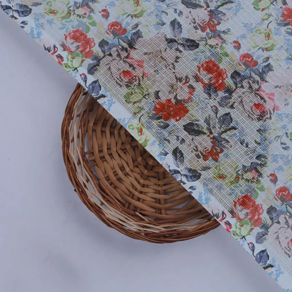 Kota Doria Fabric with Floral Print - Image 2