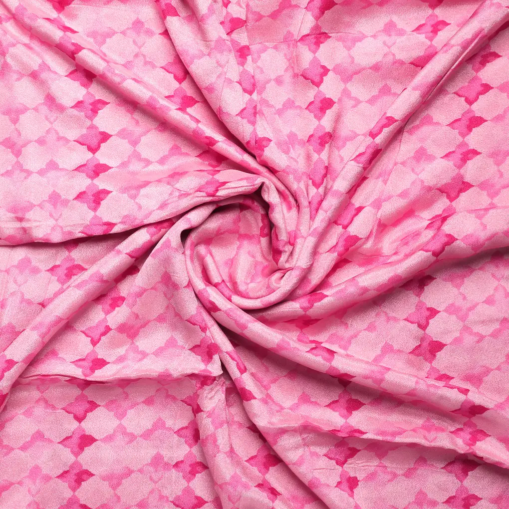 Lattice Star Patterns Digital Printed Fabric - Pure Chinon - Image 2