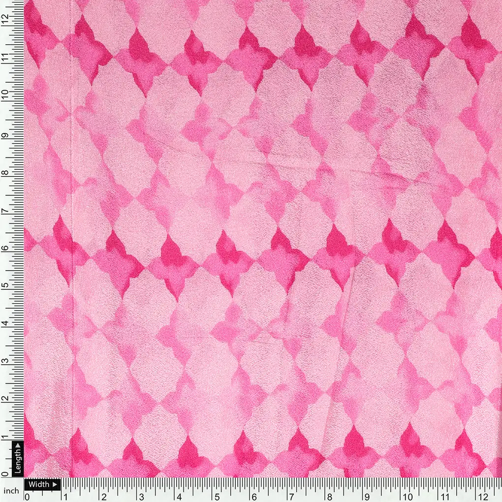 Lattice Star Patterns Digital Printed Fabric - Pure Chinon - Image 4