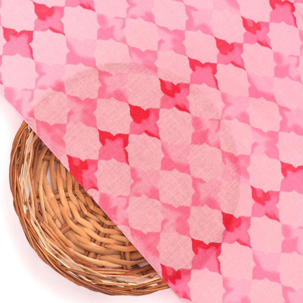 Lattice Star Patterns Digital Printed Fabric - Pure Cotton - Image 2