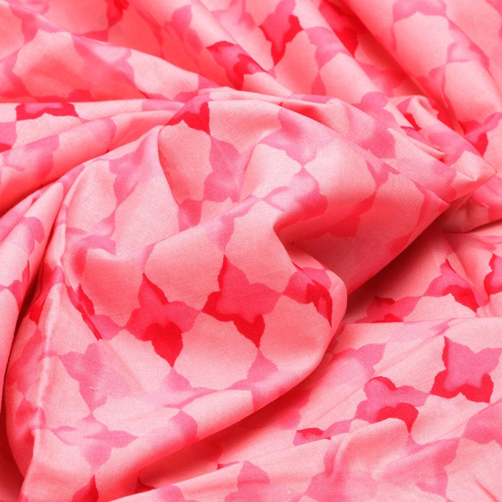 Lattice Star Patterns Digital Printed Fabric - Pure Cotton - Image 3