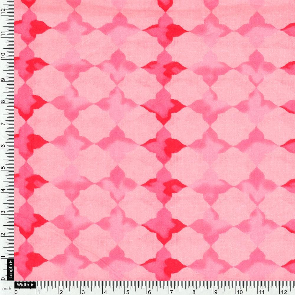 Lattice Star Patterns Digital Printed Fabric - Pure Cotton - Image 4