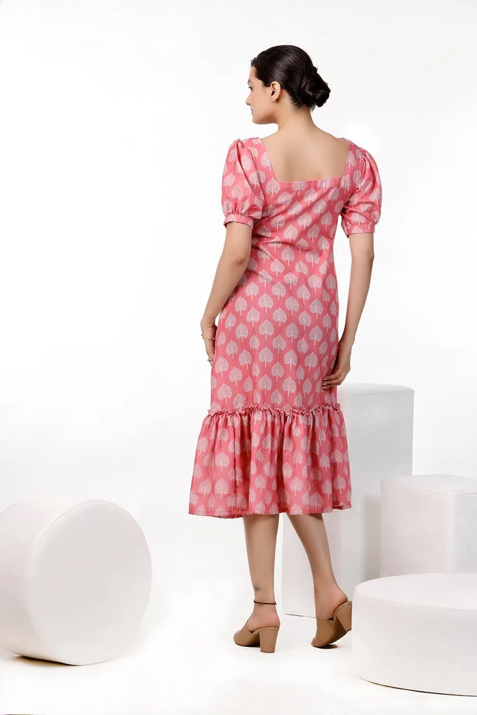 Leaves Design Printed Dress - Image 4
