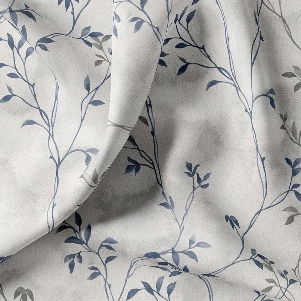Leaves Vines Over Dusty Grey Base Digital Printed Fabric - Image 3
