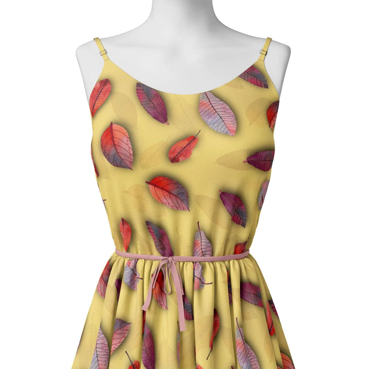 Lemon Drizzle Leaves Weightless Printed Fabric - Image 2