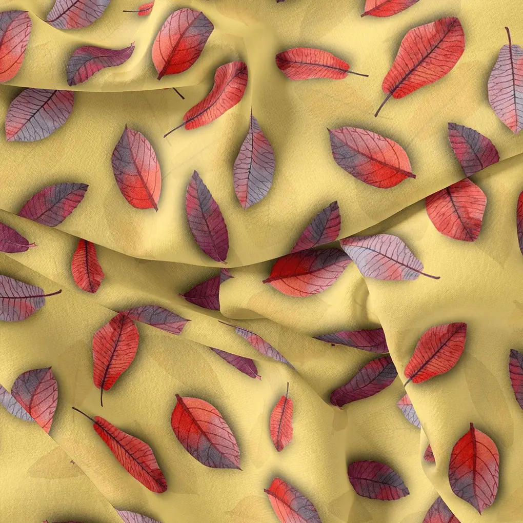 Lemon Drizzle Leaves Weightless Printed Fabric - Image 4