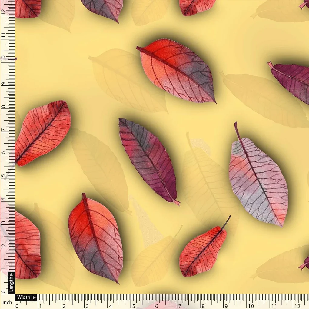 Lemon Drizzle Leaves Weightless Printed Fabric - Image 5