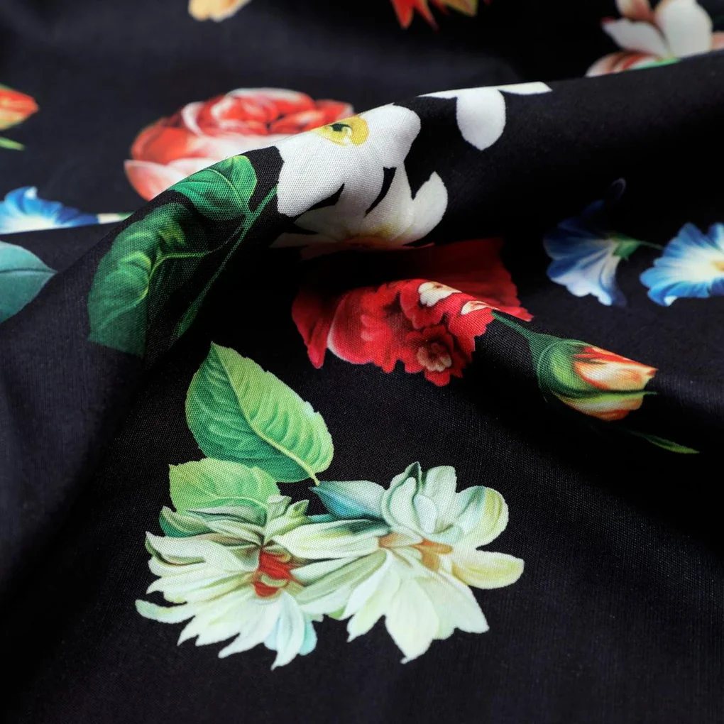 Liberty Small Floral Flower Digital Printed Fabric - Muslin - Image 3