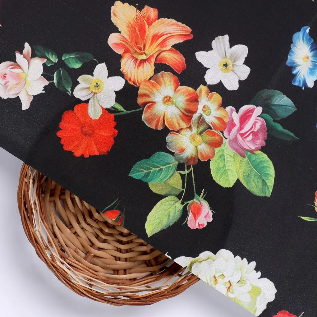Liberty Small Floral Flower Digital Printed Fabric - Crepe - Image 2