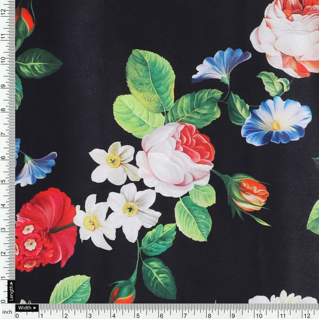 Liberty Small Floral Flower Digital Printed Fabric - Crepe - Image 4