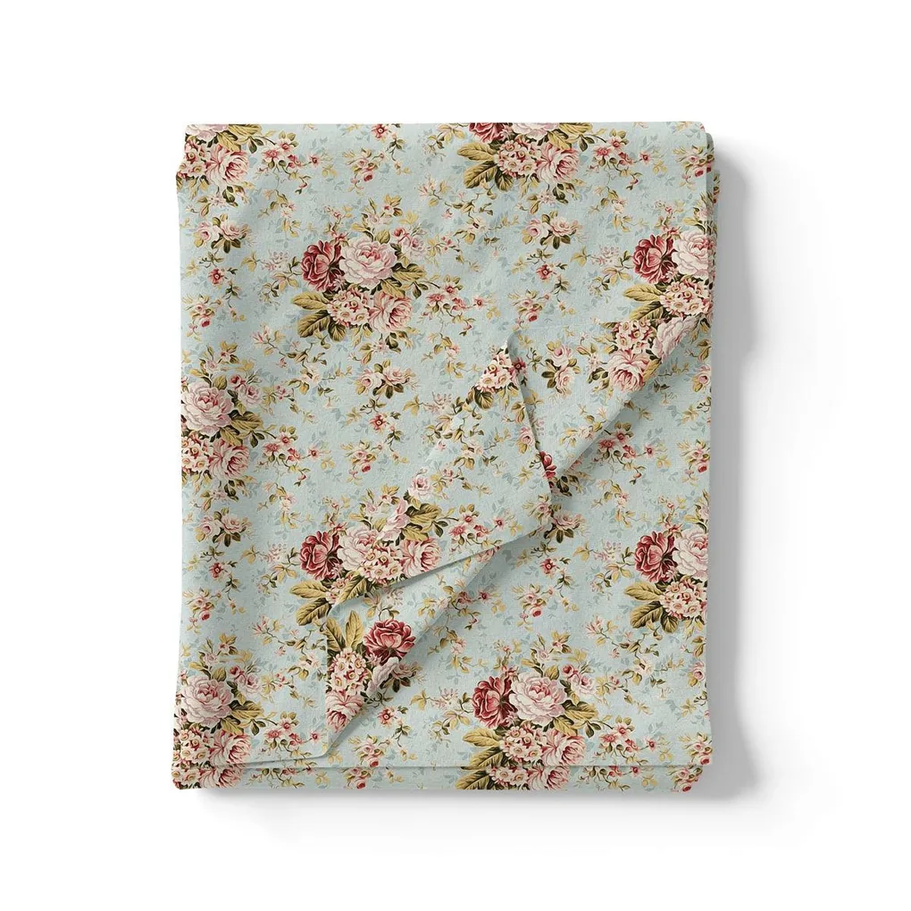 Light Mint Flower Weightless Printed Fabric - Image 3