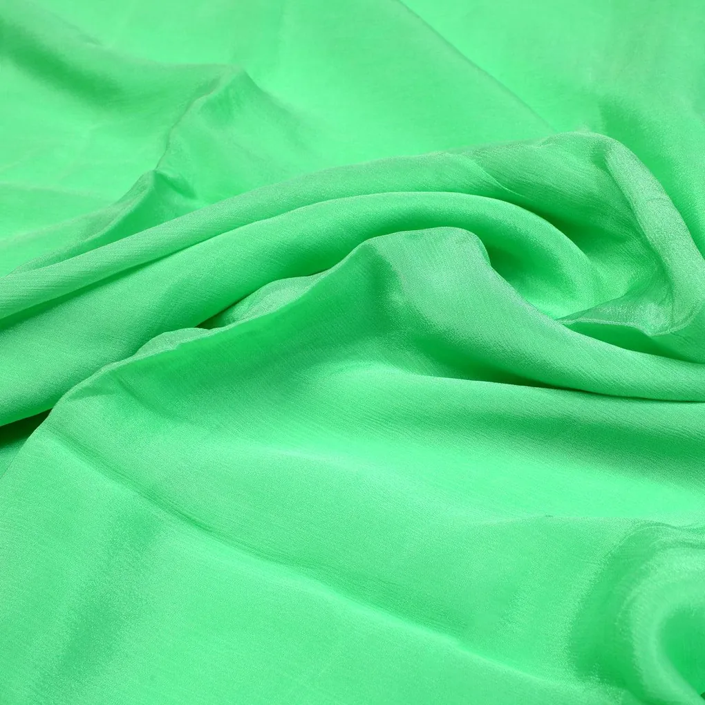 Light Parrot Colour Pure Chinon Plain Dyed Fabric - Image 3