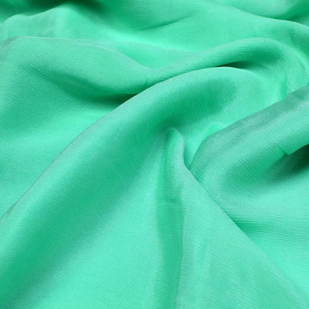 Light Pista Colour Pure Chinon Plain Dyed Fabric - Image 3