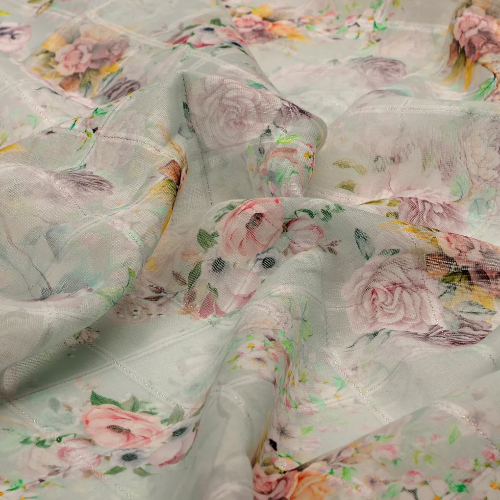 FAB VOGUE Studio Linen Digital Printed Fabric - Floral Pattern, Polyester, 44 Inch - Image 3