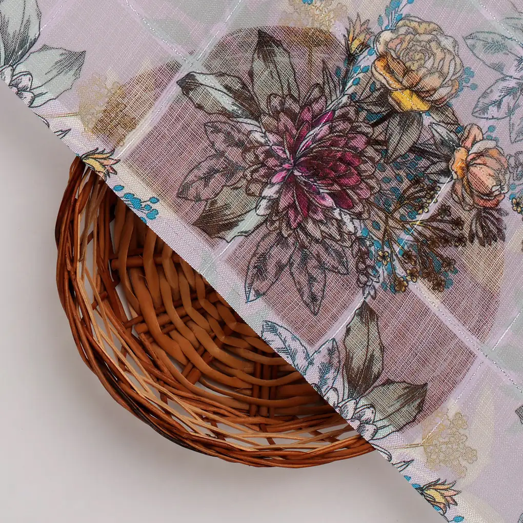 FAB VOGUE Studio Linen Digital Printed Fabric - Floral Pattern - Image 2