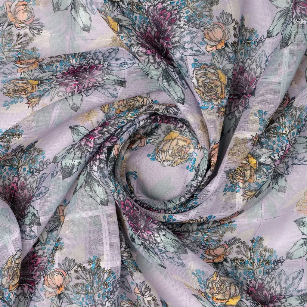 FAB VOGUE Studio Linen Digital Printed Fabric - Floral Pattern - Image 3