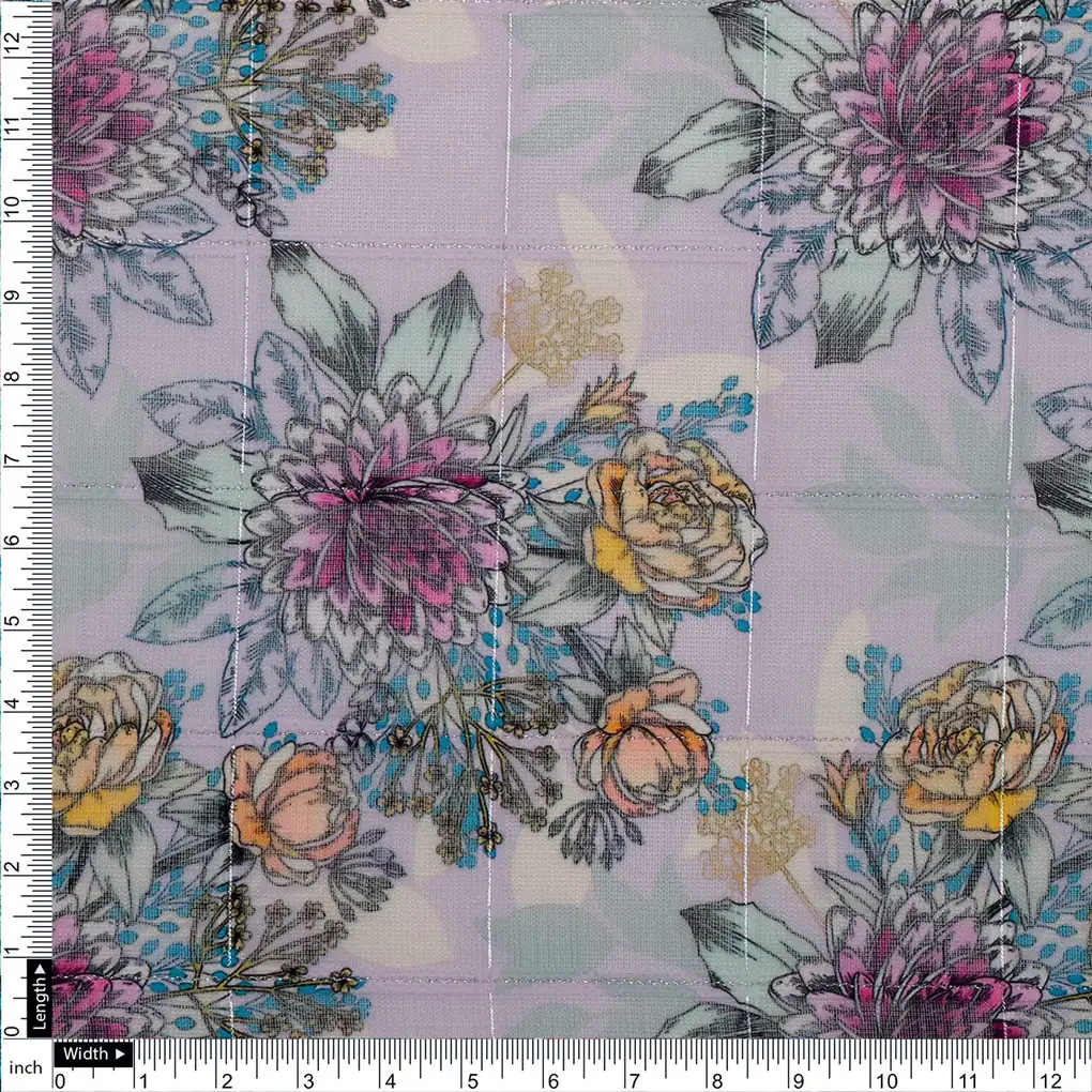 FAB VOGUE Studio Linen Digital Printed Fabric - Floral Pattern - Image 4