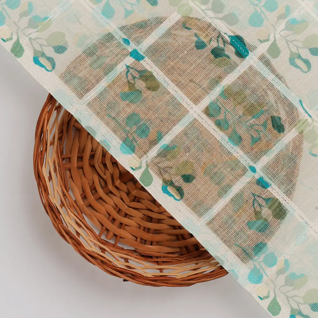 FAB VOGUE Studio Linen Digital Printed Polyester Fabric - White & Blue Floral - Image 2