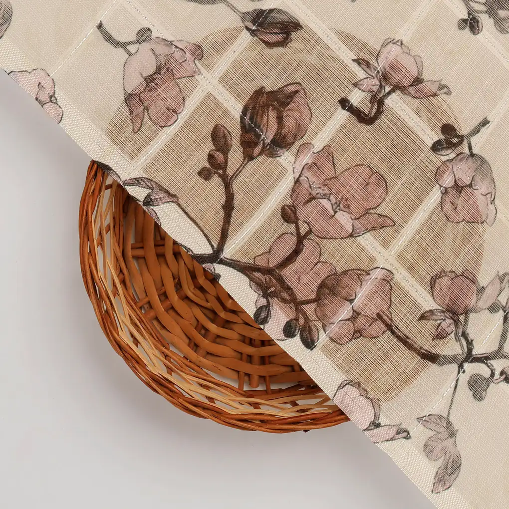 FAB VOGUE Studio Linen Look Digital Printed Polyester Fabric - Floral Pattern - Image 2