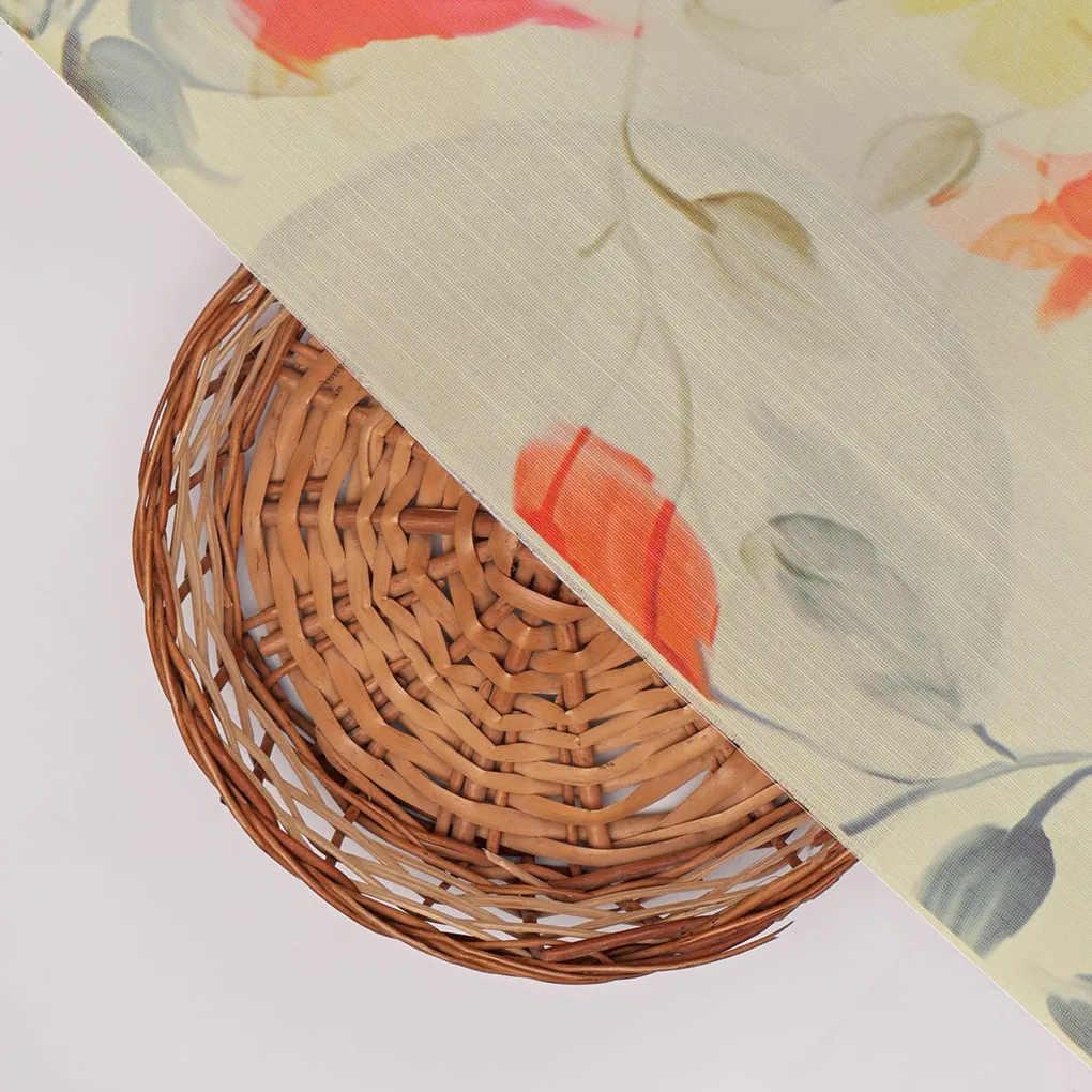 Linen Satin Floral Print Fabric - Image 3