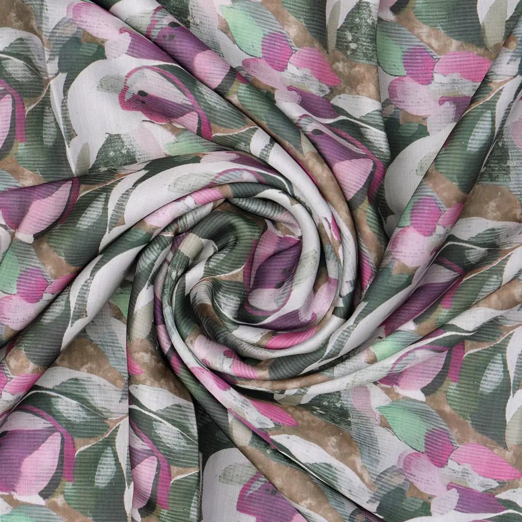 Linen Floral Printed Fabric - Image 2