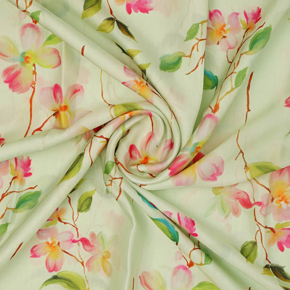 Linen Floral Printed Fabric - Image 2