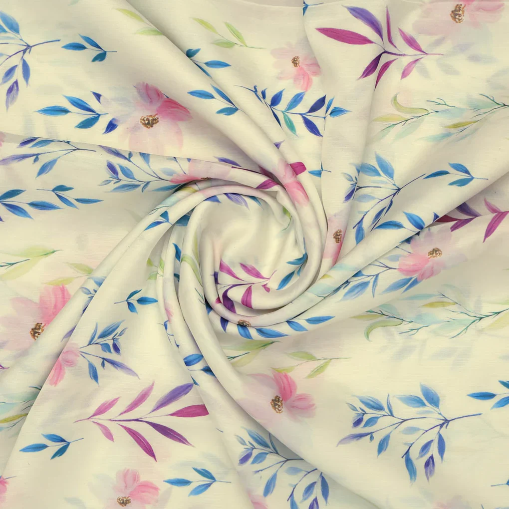 Linen Floral Printed Fabric - Image 2