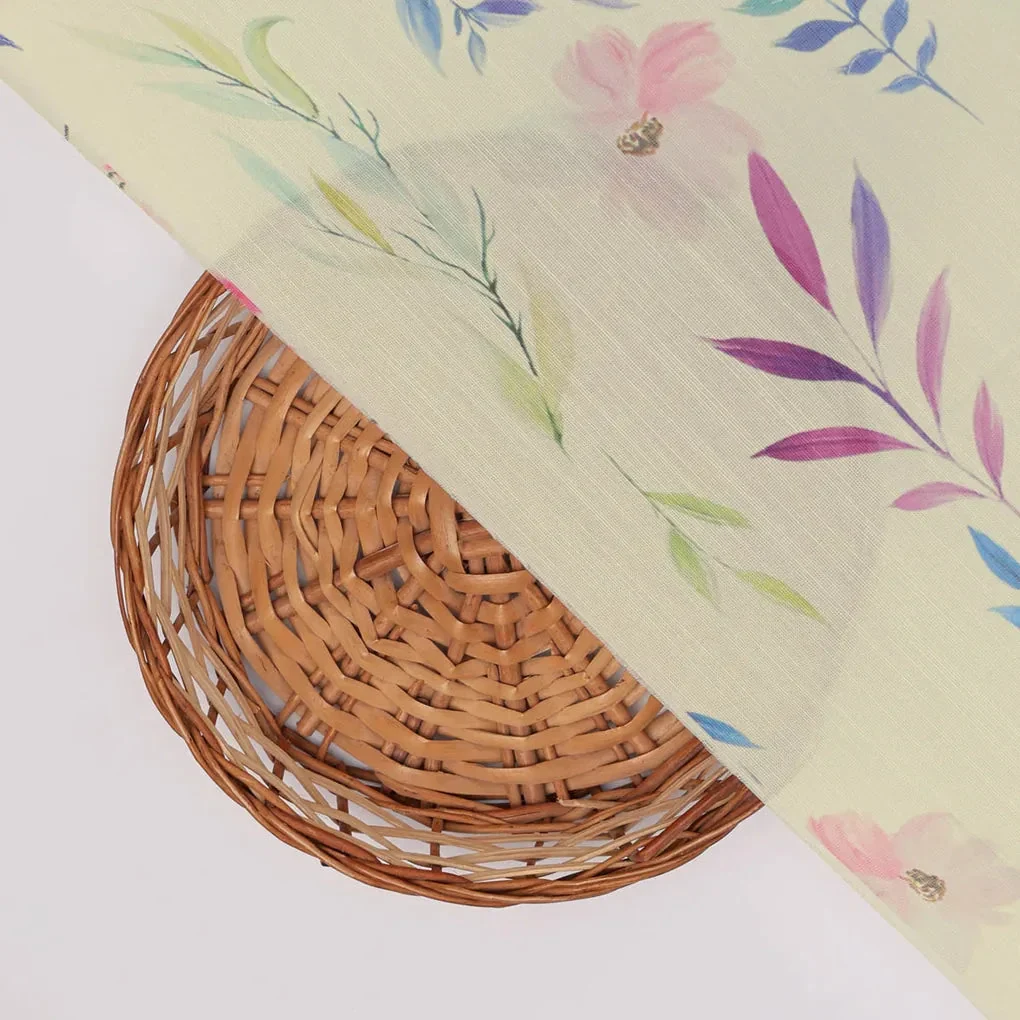 Linen Floral Printed Fabric - Image 3