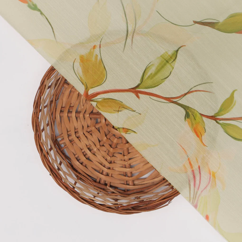 Linen Floral Printed Fabric - Image 3
