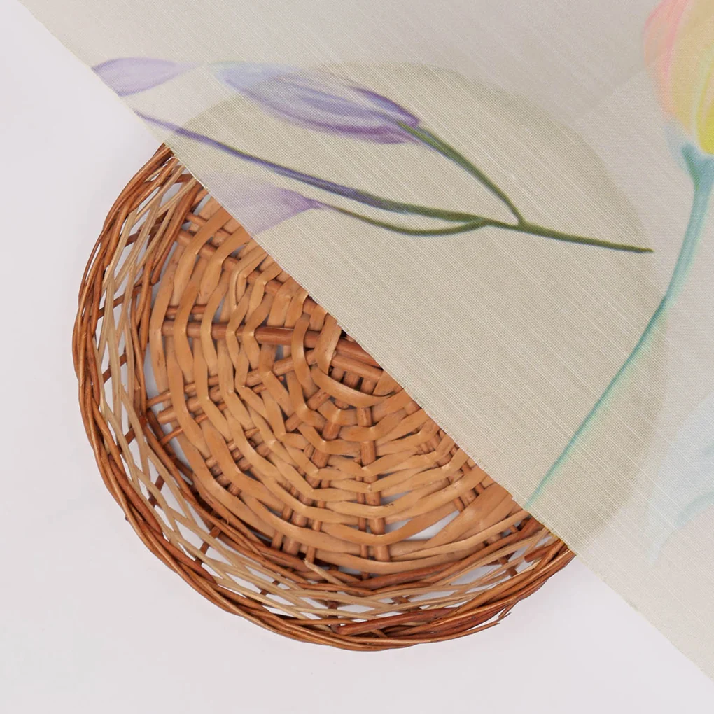 Linen Satin Floral Printed Fabric - Image 3