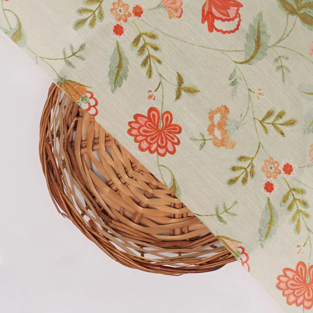 Linen Floral Printed Fabric - Image 3