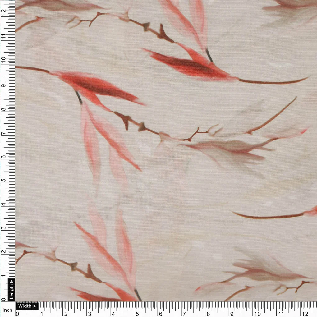 Linen Satin Floral Printed Fabric - Image 4