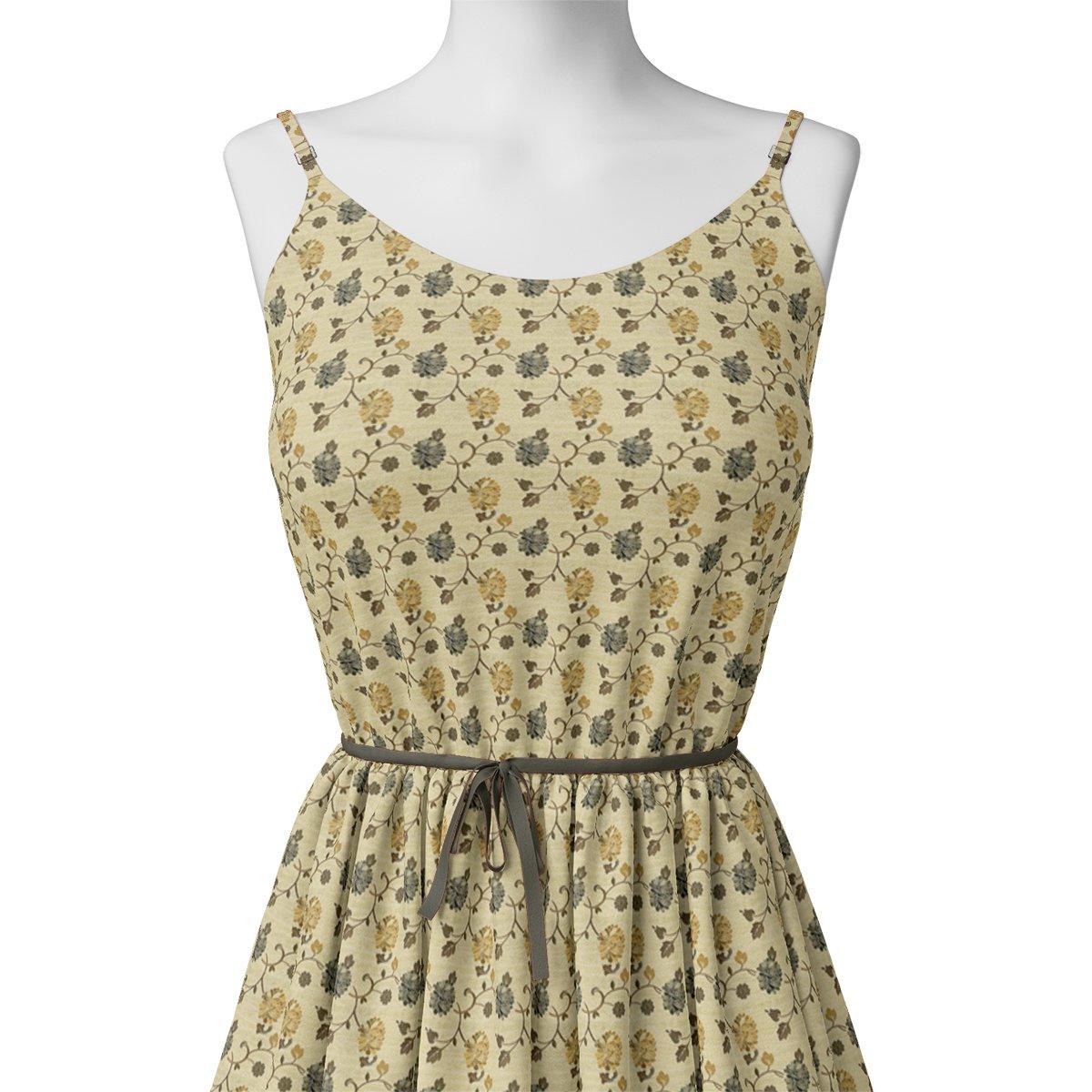 Lovely Chrysanthemum Golden With Hemlock Flower Digital Printed Fabric - Weightless - Image 2