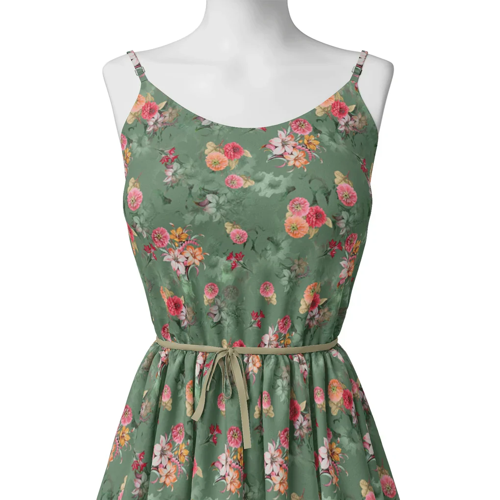 Lovely Chrysanthemum With Multi Flower Printed Fabric - Pure Cotton - Image 2