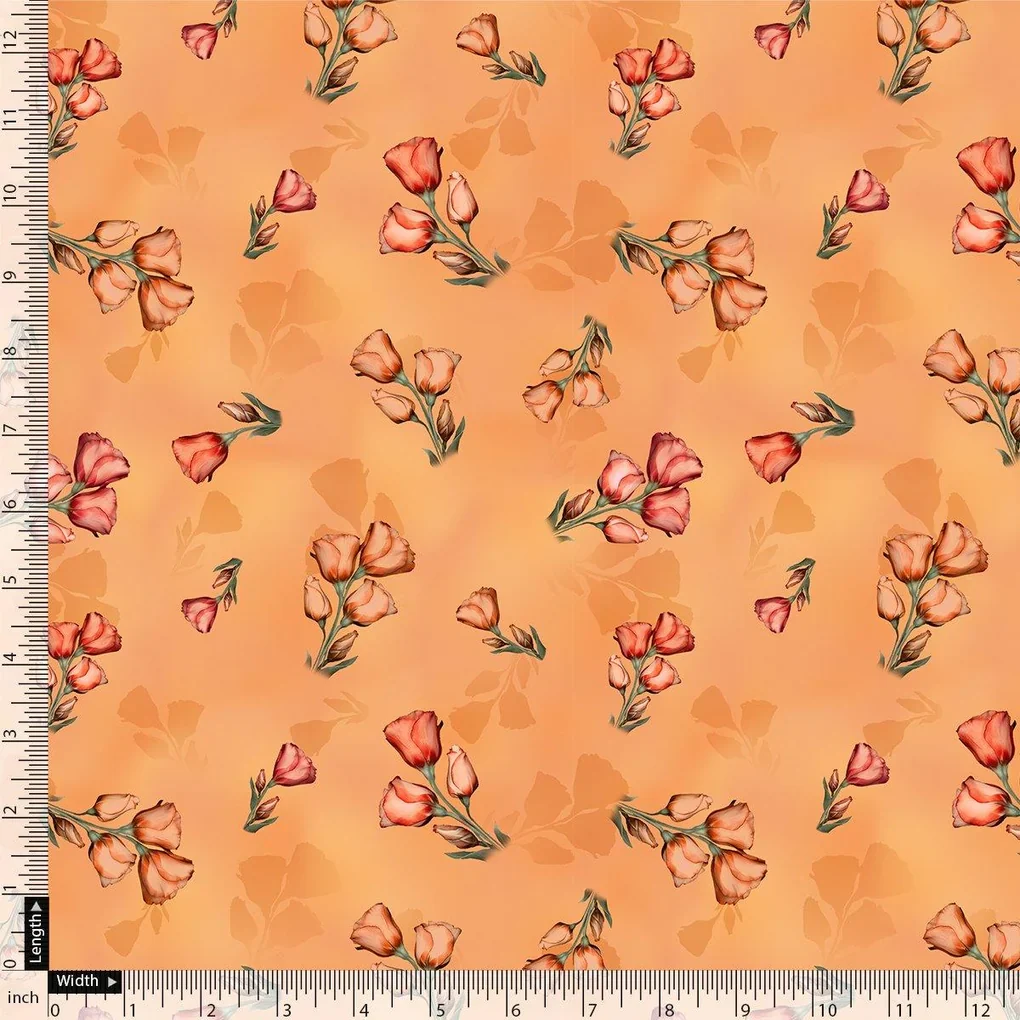 Lovely Decorative Roses Digital Printed Fabric - Japan Satin - Image 4