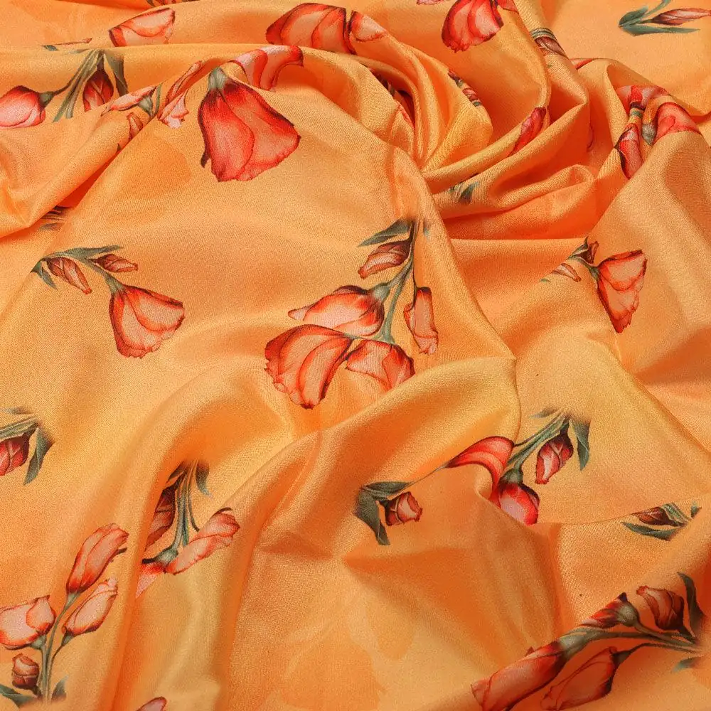 Lovely Decorative Roses Digital Printed Fabric - Crepe - Image 3