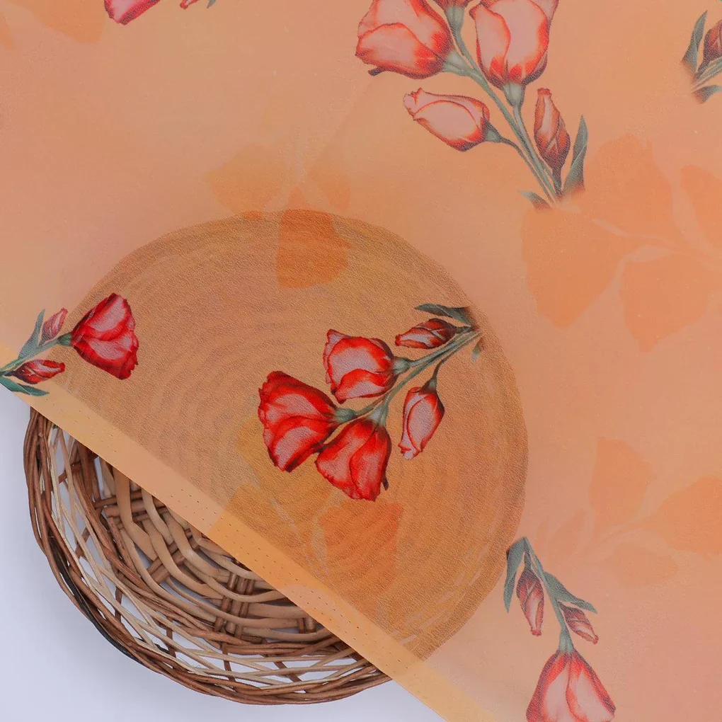 Lovely Decorative Roses Digital Printed Fabric - Weightless - Image 2