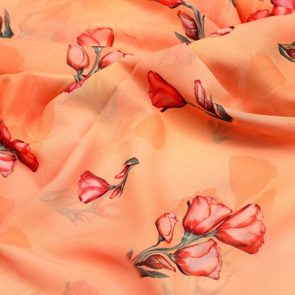 Lovely Decorative Roses Digital Printed Fabric - Weightless - Image 3