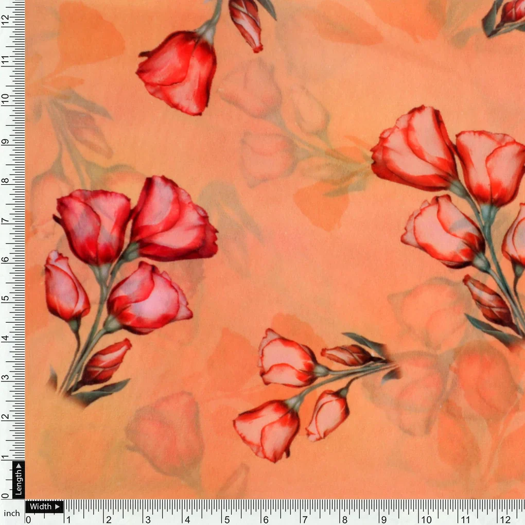 Lovely Decorative Roses Digital Printed Fabric - Weightless - Image 4