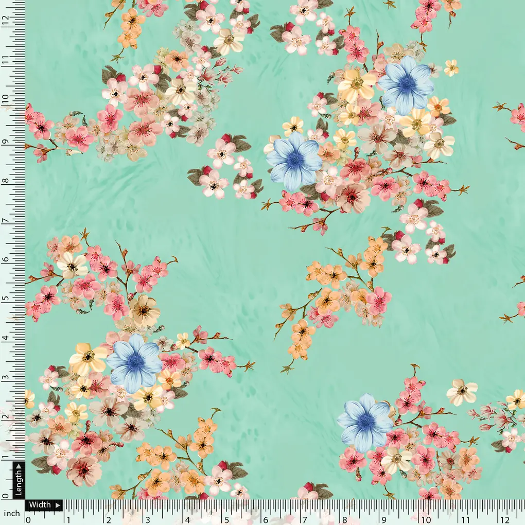Lovely Geranium Flower Digital Printed Fabric - Image 5