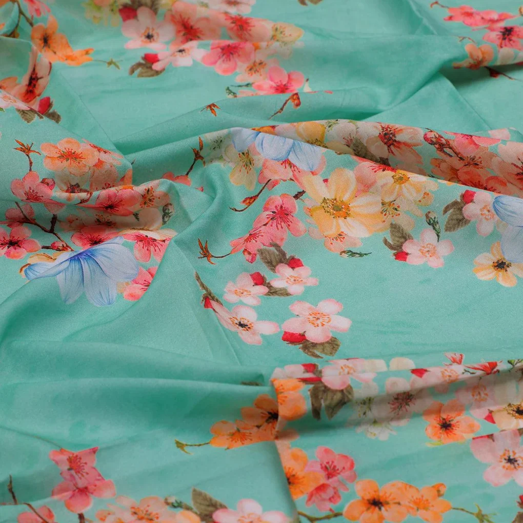 Lovely Geranium Flower Digital Printed Fabric - Pure Cotton - Image 3
